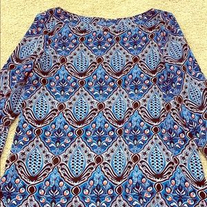 Loft Kaleidoscope Print Silk Top